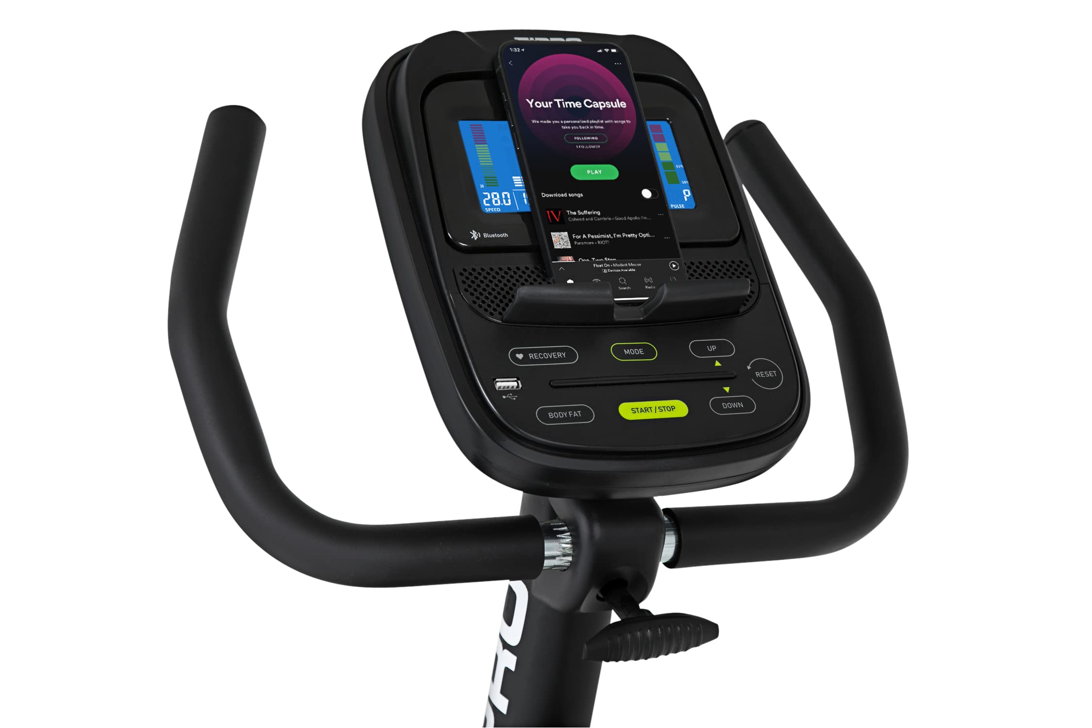 Zipro Vélo d'appartement Iconsole+ Glow, Ergomètre Fitness, Vélo d'appartement magnétique, Ergomètre jusqu'à 150 kg, Vélo d'intérieur, Vélo d'entraînement à domicile, Vélo ergomètre filaire