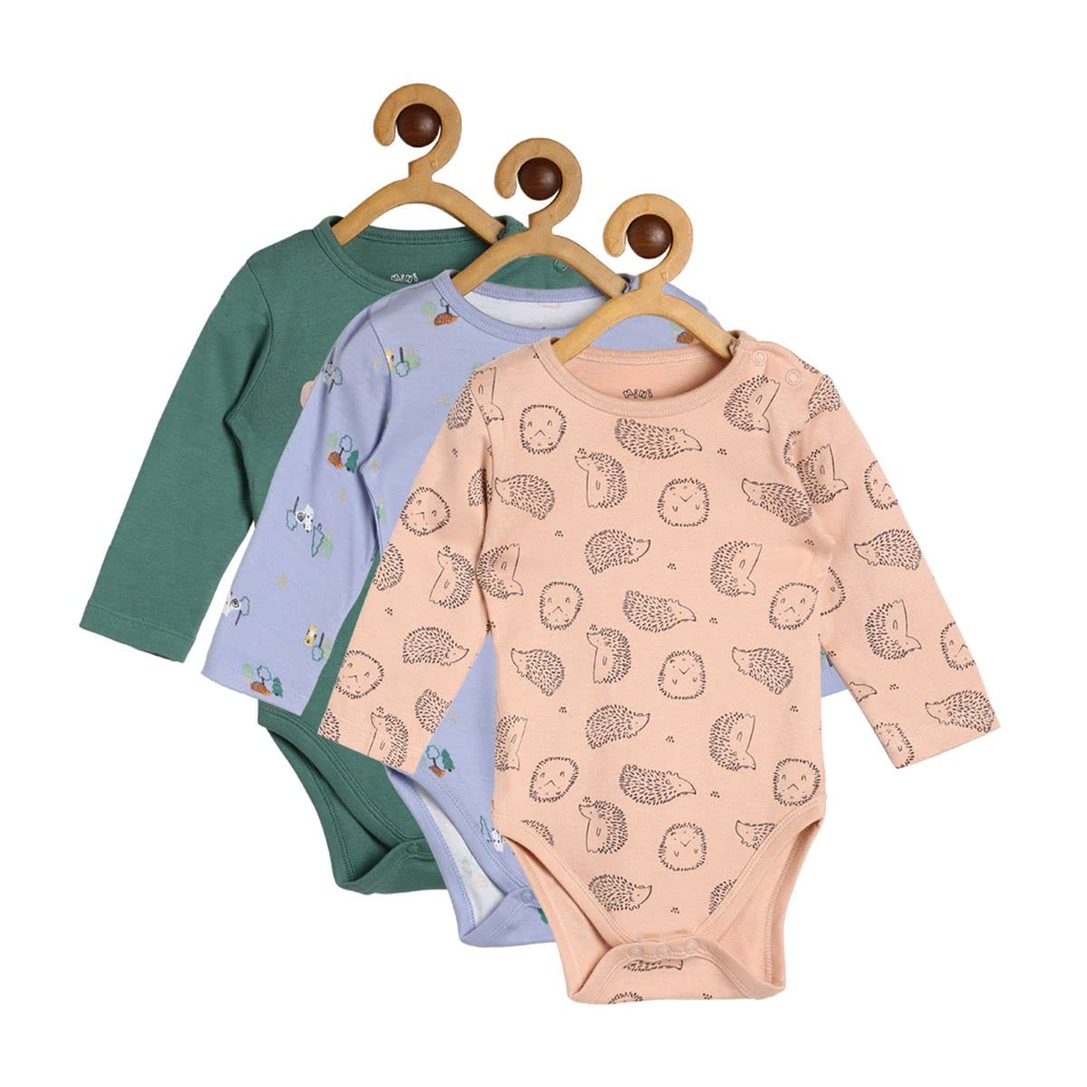 Mini Klub Infant Boys Pack of 3 Printed Pure Cotton Bodysuit-image-34