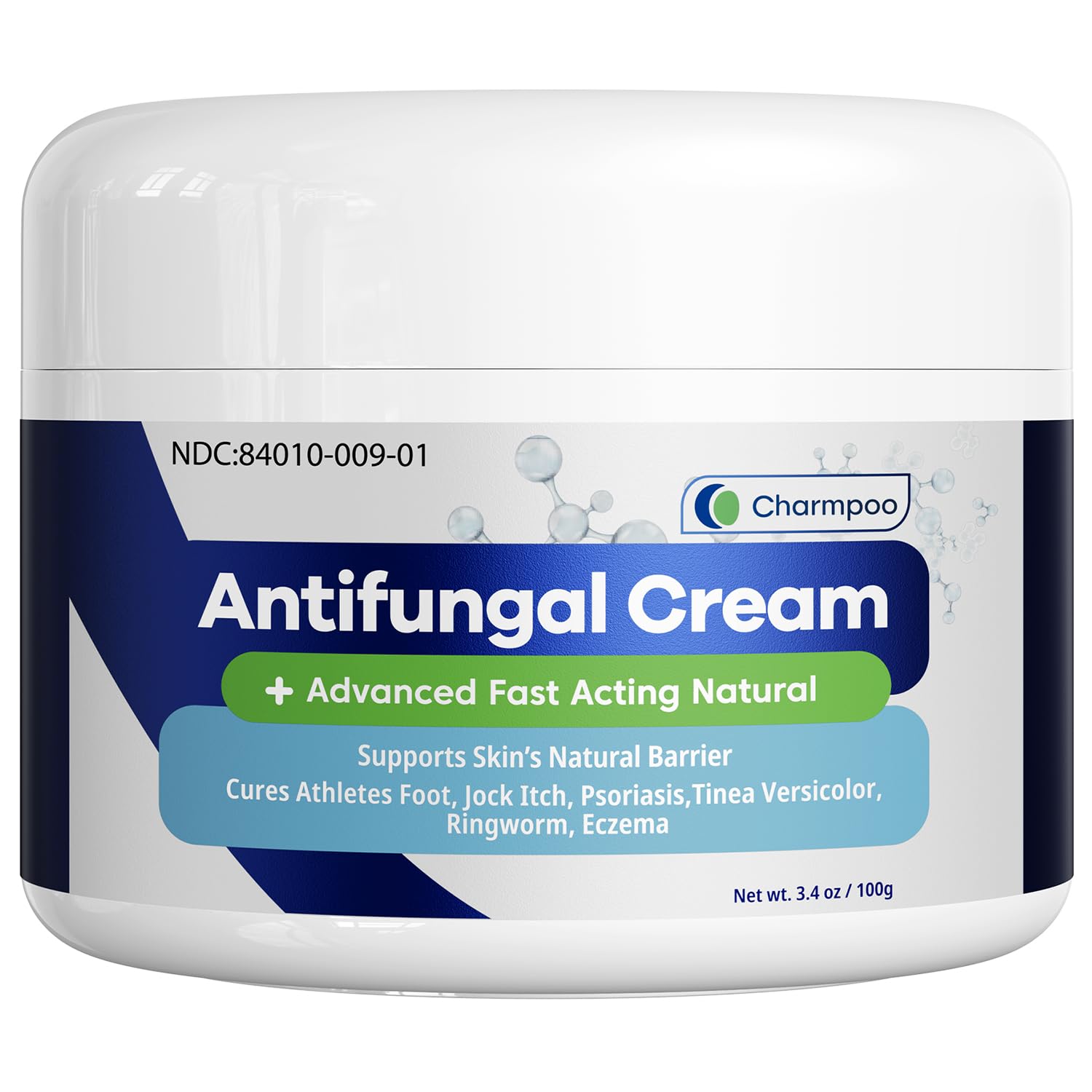 Antifungal Cream for Jock Itch: Anti Fungal Cream for Itchy Skin Relief Extra Strength - Ringworm Treatment for Humans - Athletes Foot Treatment for Feet 3.4 oz, 100g, White