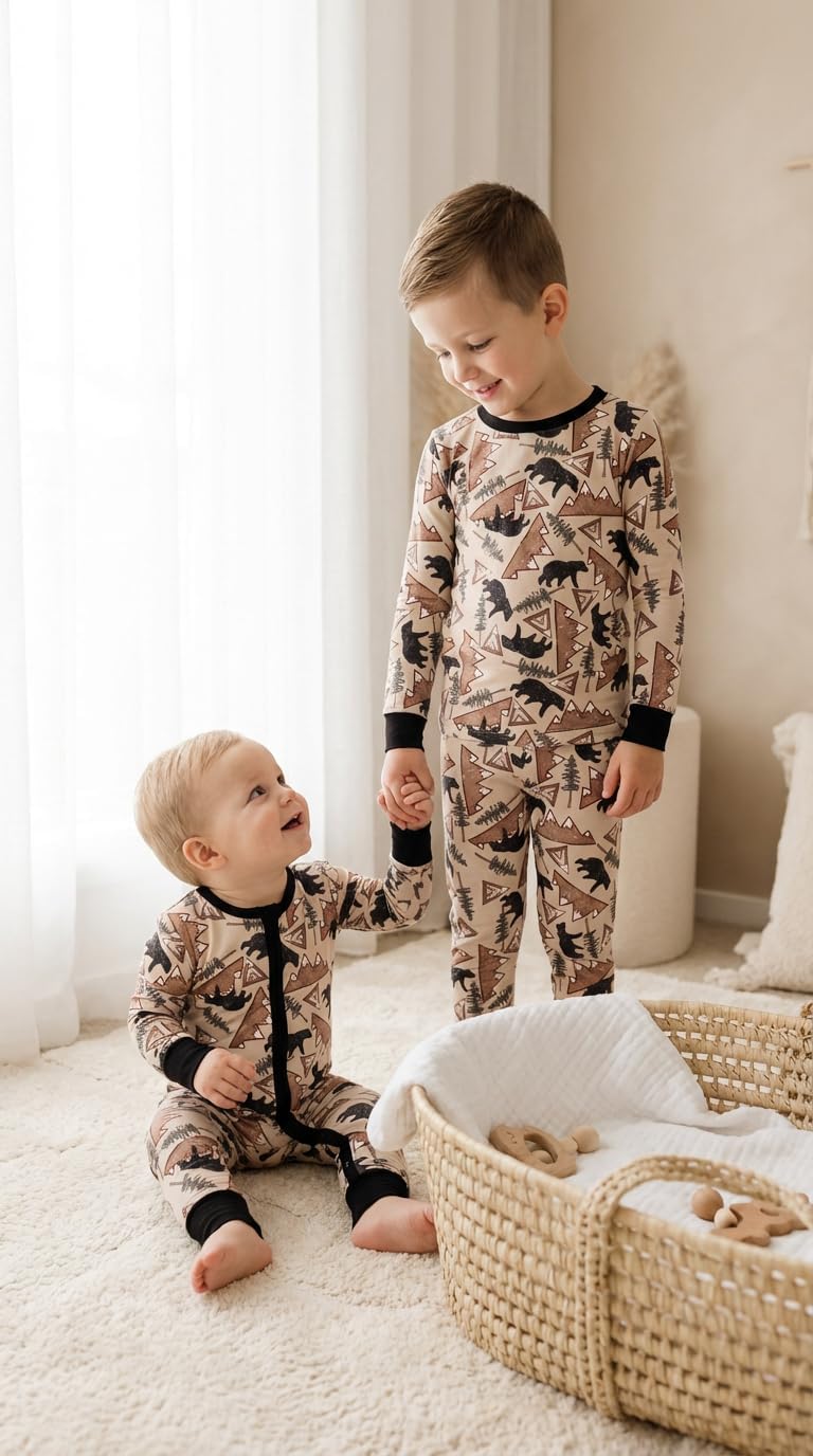 ITSY BITSY BOUTIQUE Viscose Bamboo Baby Pajamas - Boys and Girls Footie Sleeper Convertible 2-Way Zipper Sleeper