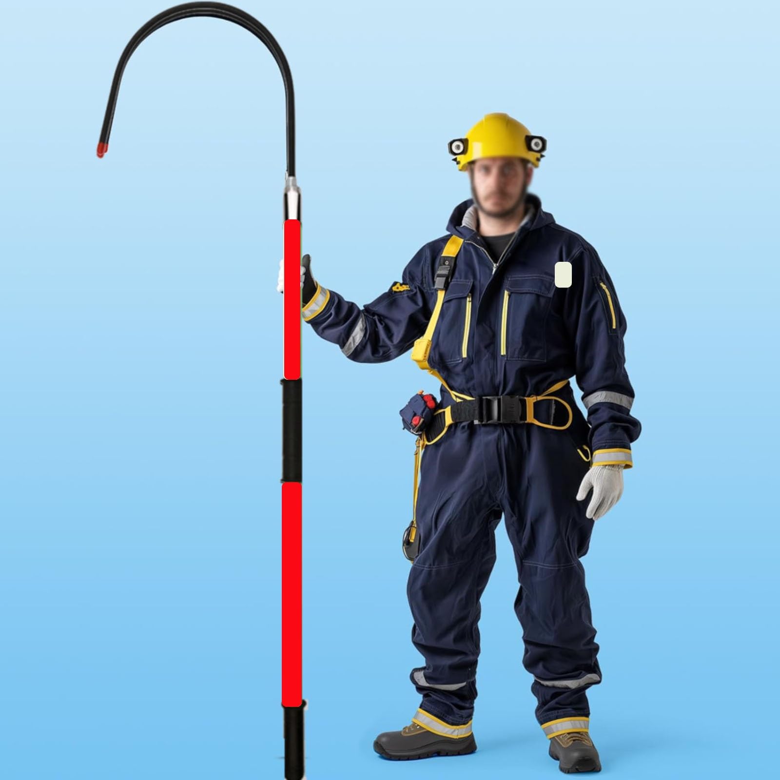 Mshgsku White High Voltage Rescue Hook - Insulated 10Kv 35Kv 110Kv Safety Pole Hook For Electricians, Telescopic 3/5/10Ft, 18" Opening, Anti-Electrocution Emergency Rescue Tool