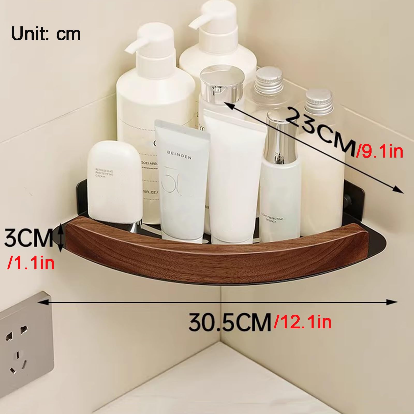 Estante Ducha Esquina Rinconera, Estante ducha sin taladrar, Organizador Baño Acero Inoxidable, para ducha, cocina, baño(30.5 * 3 * 3)