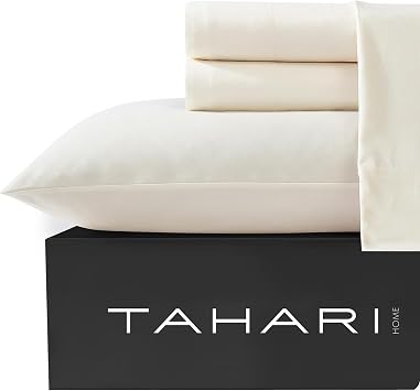Tahari Home 6-Piece Queen Size Bedding Set - Fitted & Flat Sheets & Pillowcases | Soft & Cozy Polyester Microfiber | Breathable & Wrinkle Resistant | Dorm Essentials | Solid Coconut Milk Ivory