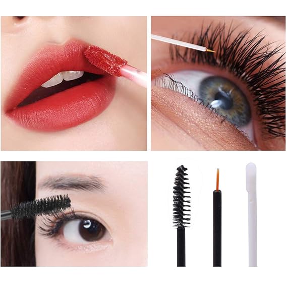 3 Pack Empty Mascara Tube with Wand, Eyeliner & Lip Gloss Tubes, 10ml Black
