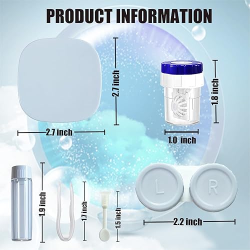 Miniatura 6 de Kit de funda para lentes de contacto con lavadora limpiadora, kit de herramientas de extracción de aplicador de lentes de contacto con botella de