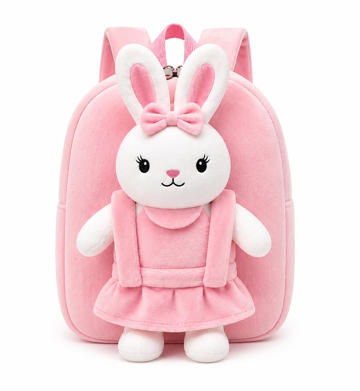 Cute Plush Bunny Backpack for Kids | Soft Stuffed Cartoon School Bag for Girls | Lightweight Toddler Backpack for Nursery, Picnic & Travel (Pink)-image-33
