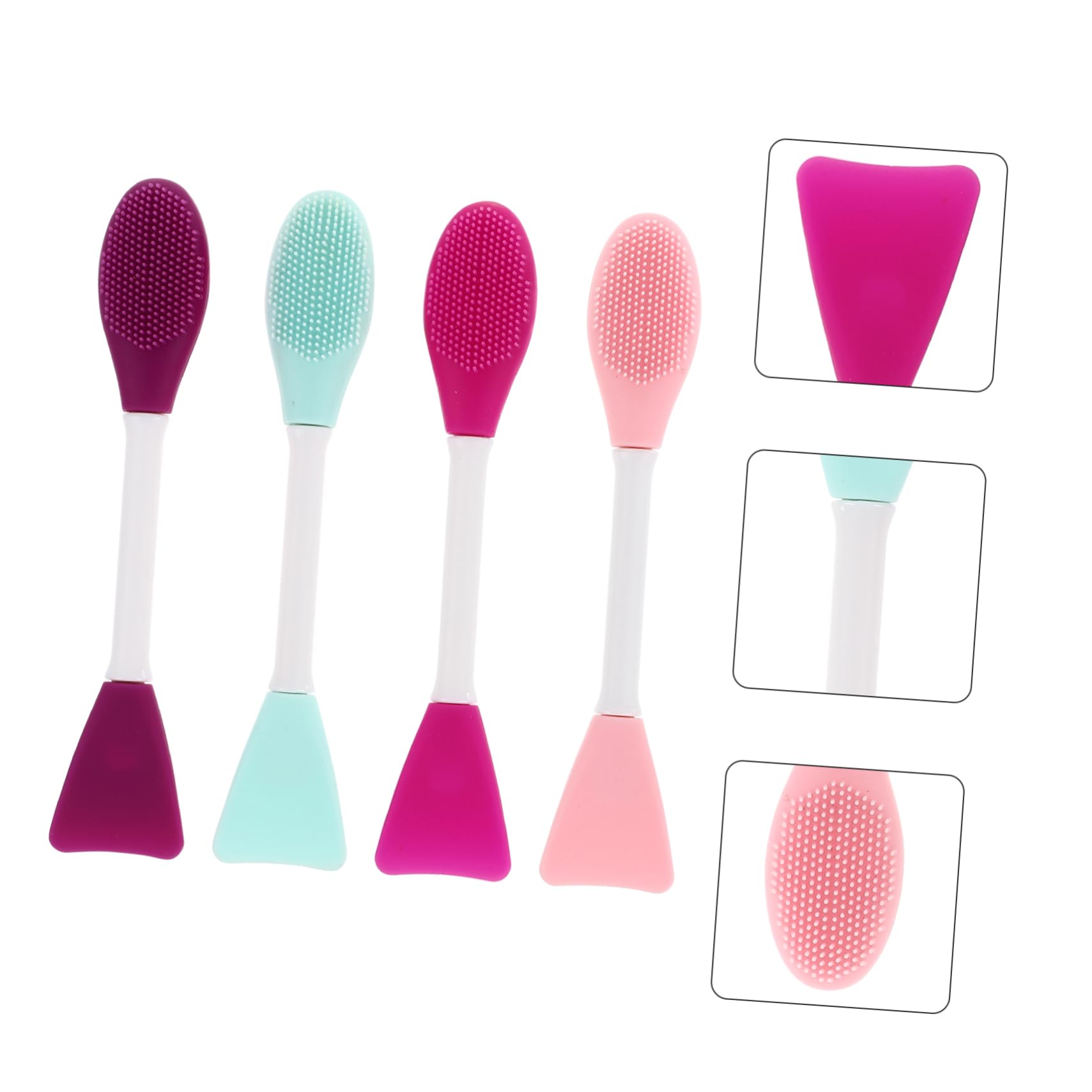 OSOLADY Skin Care Applicator Tools 4pcs Silicone Facial Mask Brush Double-head Design for Diy Face Masks and Spa at Home