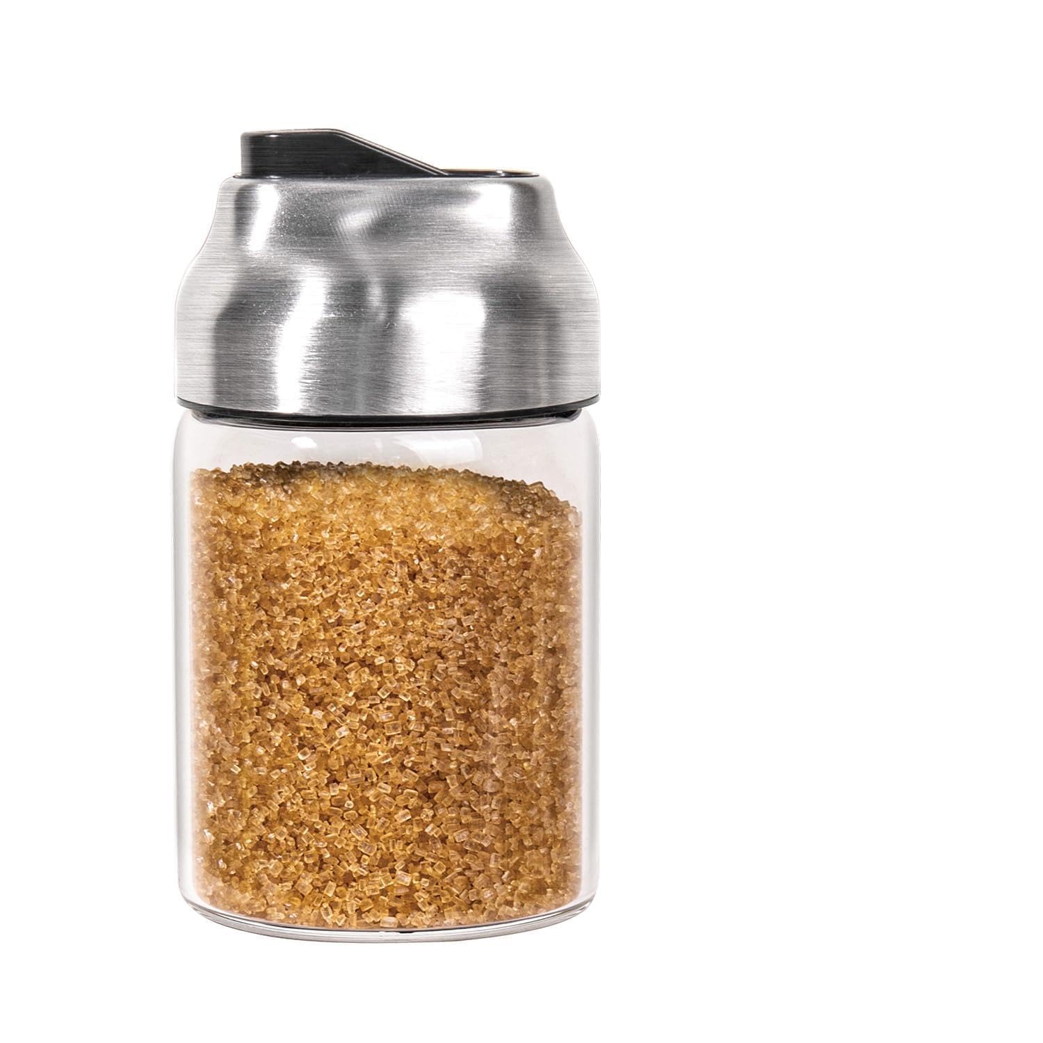 Aelga Glass Sugar Dispenser with Pour Spout Sugar Container, 7 oz / 210 ml