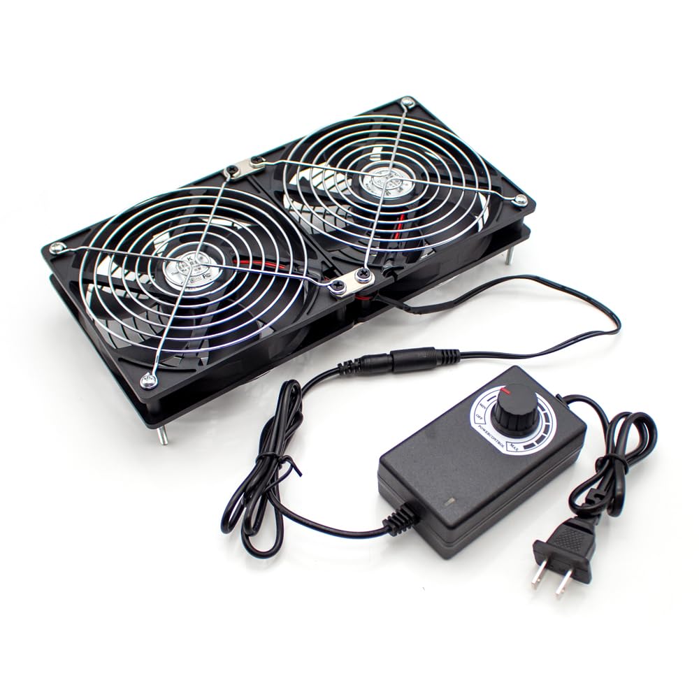 LeTkingok Soldering Smoke Absorber Fume Extractor Fan, Soldering Station Smoke Dust Filter Dual Motor Radiator and Ball Bearing 0-2000RPM