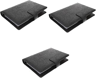 Abaodam 3 Conjuntos De Livro De Orçamento A5 Planejador Inserções Pasta De Poupança Envelope De Dinheiro Pasta A5 Bolsa Com Zíper Bolsa De Couro Com Zíper Pasta Com Zíper Organizador De