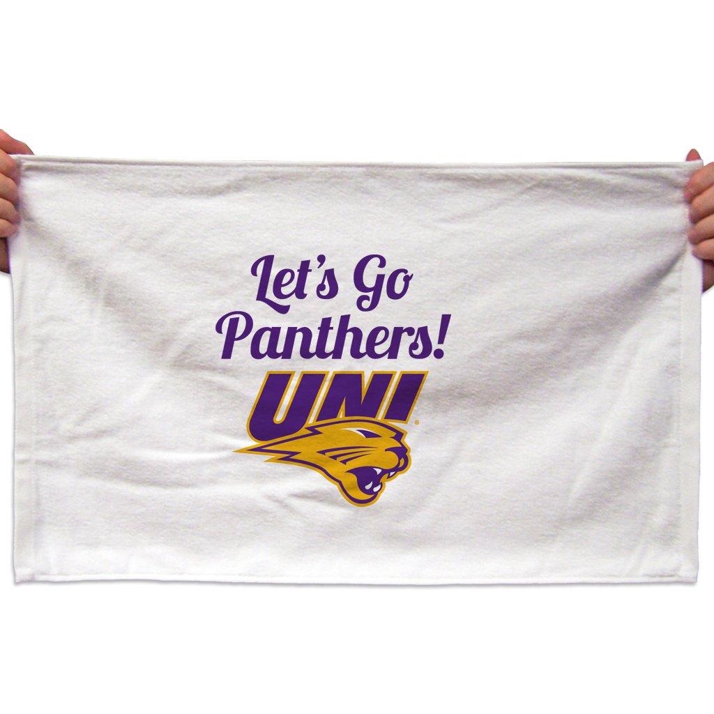VictoryStore Towels - University of Northern Iowa Rally Towels, “Let's Go Panthers!”, Set of 3