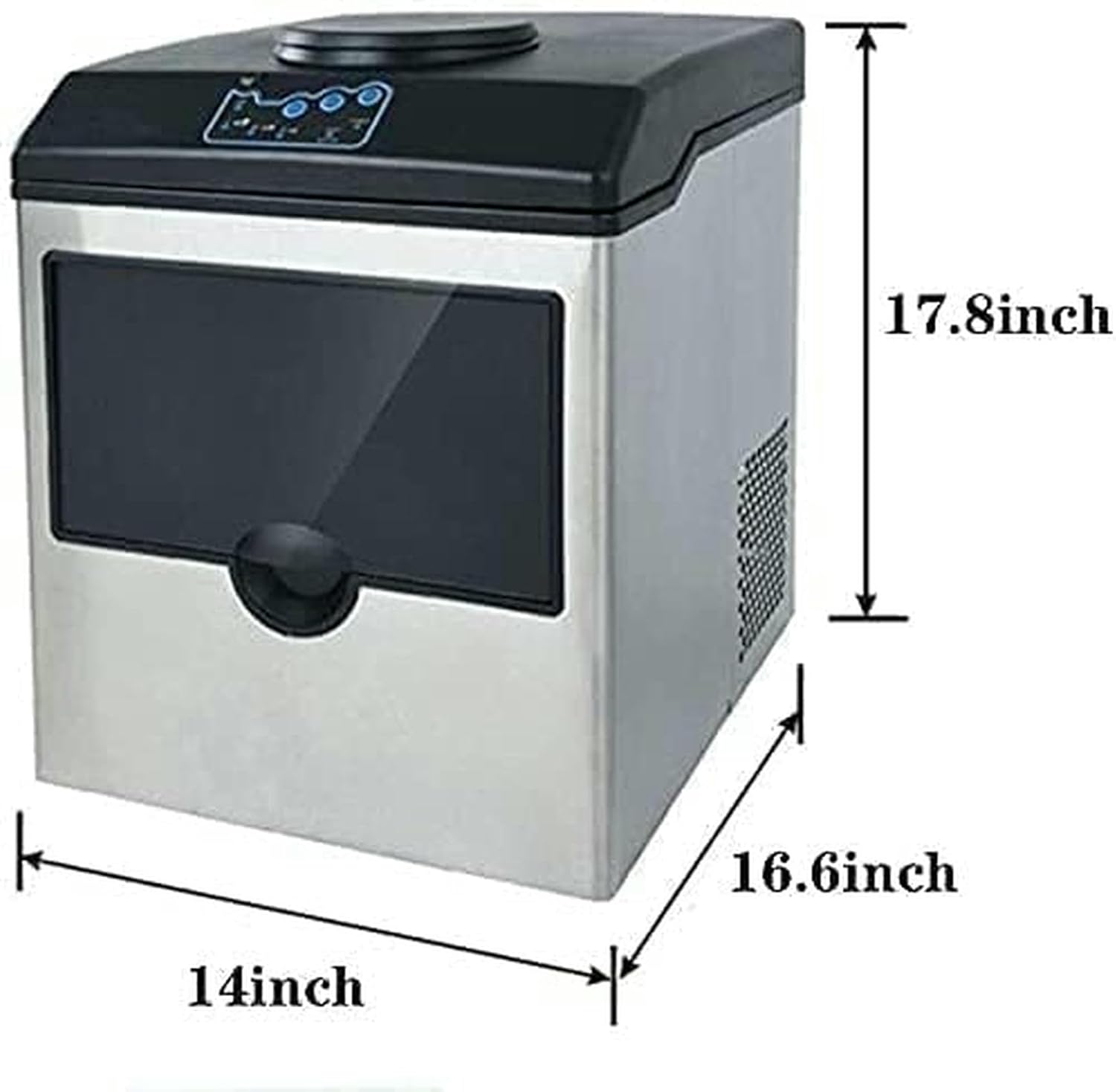 2 in 1 Water Ice Maker, 48lbs Daily Ice Cube Makers,Stainless Steel Ice Makers Countertop,Tabletop Ice Maker Machine with a Scoop and a 4.5 Pound Storage Basket