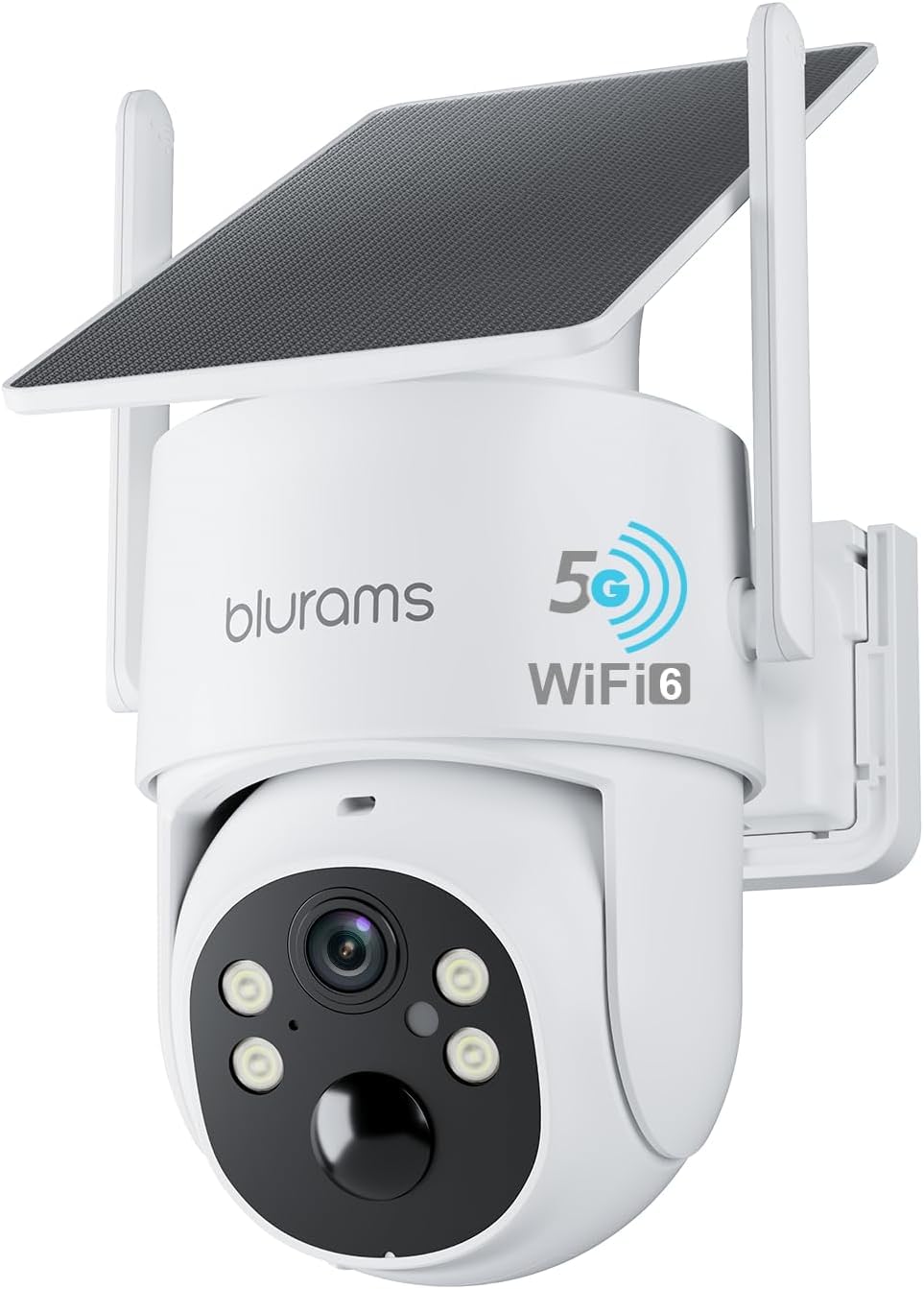 blurams 2K Telecamera Wi-fi Esterno Senza Fili con Pannello Solare | 4MP, Pannello Solare Integrato, 5GHz & 2.4GHz WiFi6, 360° PTZ, Rilevamento Movimento, IP65