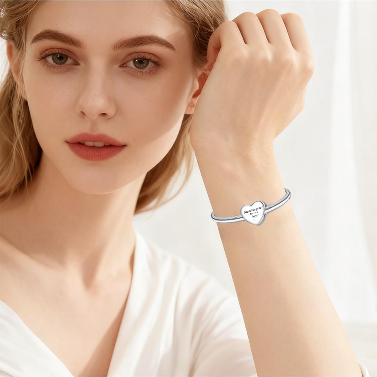 Bible Family Mom Wife Love Heart Dangle Charm Charms Bracelets and Necklace Pendant Bead Charms Jewelry Present Gifts for Women Bestie Family Friends - Image 3