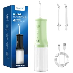7AM2M Portable Water Flosser Cordless Water Flosser for Teeth with 3 Modes and 2 Jet Tips USB C