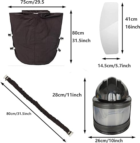 Miniatura 5 de Sandblaster Casco de alimentación de aire seguro Casco de explosión de arena protector de hombro Blast protector de capucha de chorro de arena