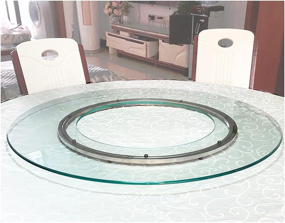 35cm Hollow Explosion-proof Glass Turntable Manual Rotation Round Hot Pot Lazy Susan 360° Diameter 70/80cm Table Turntable Suitable for 8-10 People
