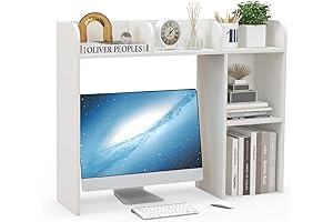 Giantex Dorm Desk Bookshelf: White