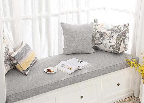 Cojín de banco personalizado extra largo para columpio de 2/3/4 plazas, almohadilla de asiento de lujo con ribetes para ventana de bahía, banco de