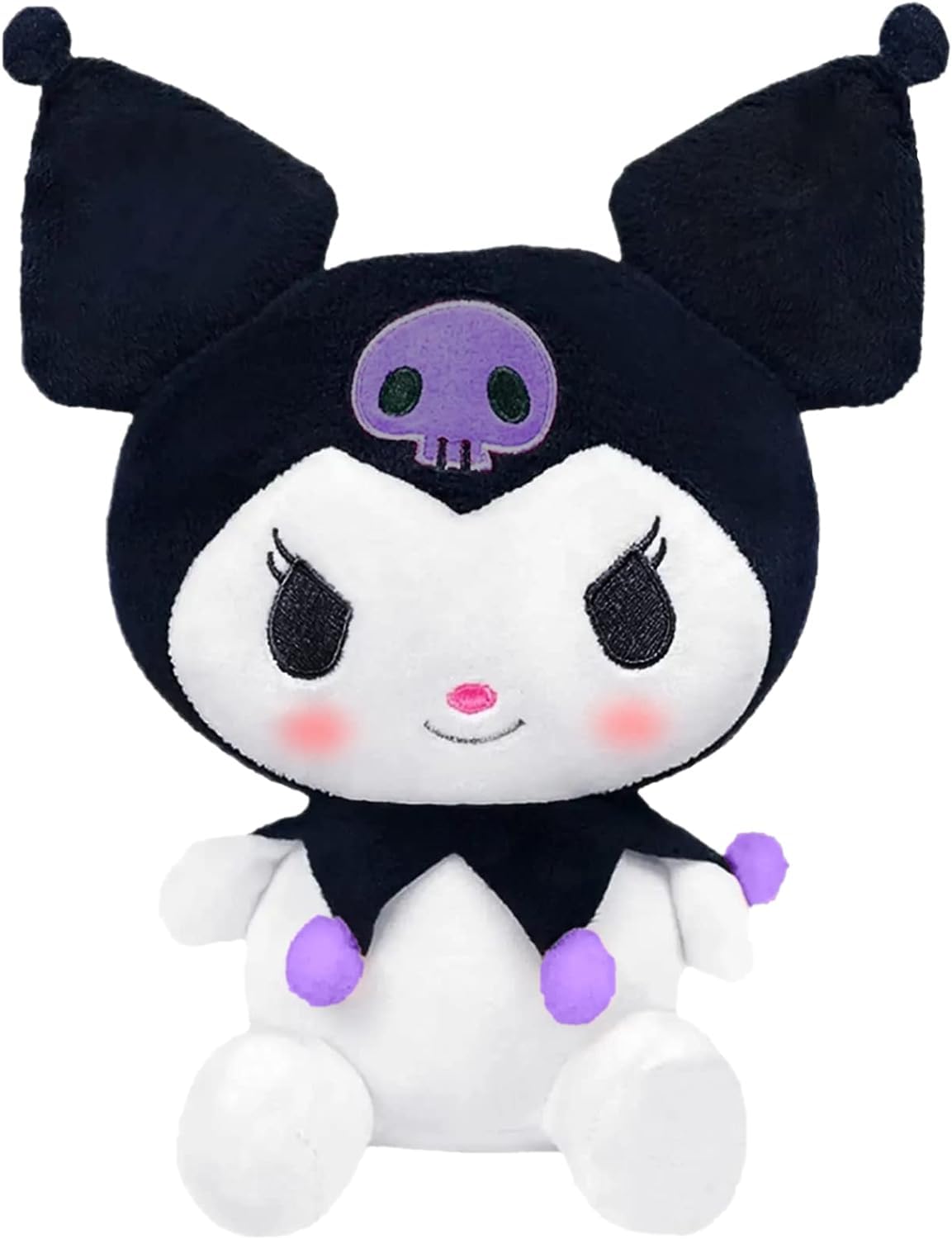 Cute Kuromi Plush Dolls My Melody Cinnamoroll Stuffed Animals Plush Toys, Lovely Cartoon Figure Dolls for Fans Kids Girls Birthday (Gray)