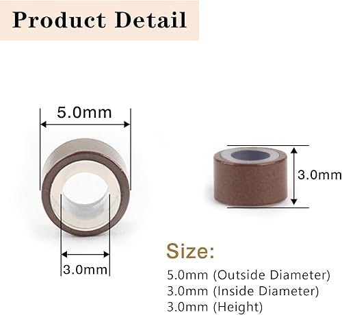 Miniatura 3 de Sixstarhair Cuentas de micro anillos forradas de silicona de 0.197 pulgadas para extensiones de cabello, extensiones de cabello con punta en I Tip