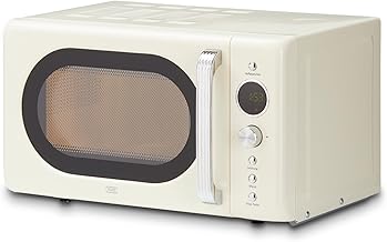 KHG MW-20R2(C) 20L Metal Microwave in Cream, 8 Automatic Programmes, 6 Microwave Powers, up to 1,200 Watt, with LED Display, 60-Minute Timer, Turntable and Child Lock