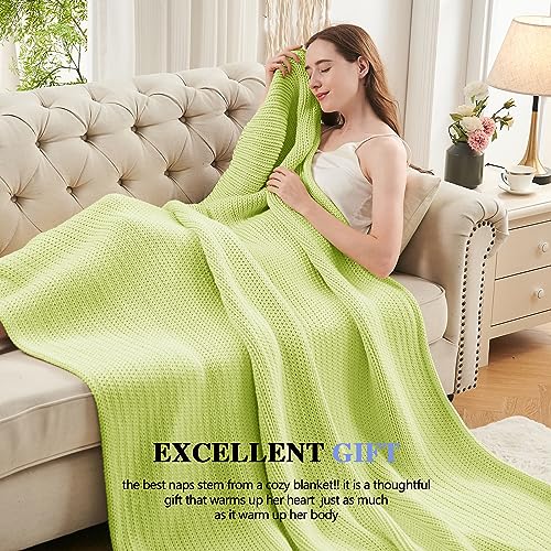 L'AGRATY Knitted Weighted Blanket - 50"x60" 7lbs Cooling Chunky Knit Heavy Blanket for Adults Braided Crochet Throw Thick Cable Yarn Knit Decorative No Beads Evenly Weighted Machine Washable