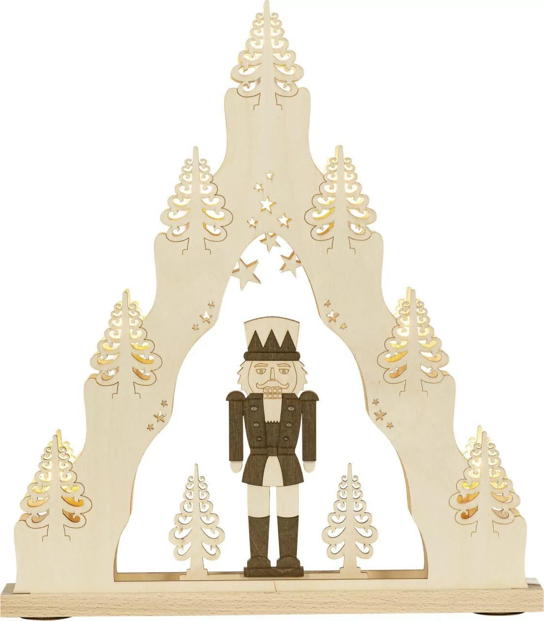 Arche de chandelier Casse-noisette weigla pointe lumineuse LED en bois travaillé