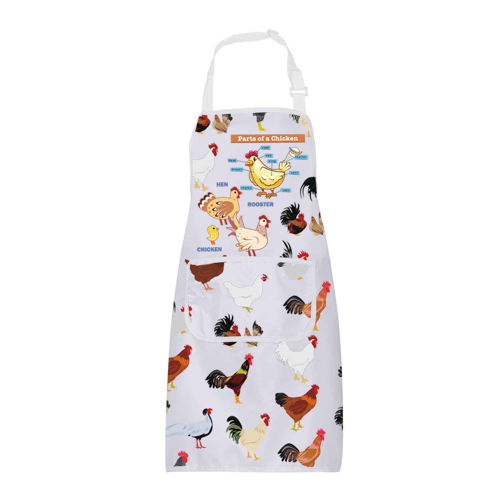 CMNIM Funny Chicken Apron with Pockets - Kitchen Apron for ...