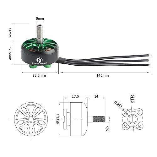 Miniatura 2 de FLASH HOBBY Arthur 2306.5 Motor sin escobillas 1400KV 2  6S Ultralight Build Drone Motor para RC Drone FPV Quadcopter RC Avión Ala fija