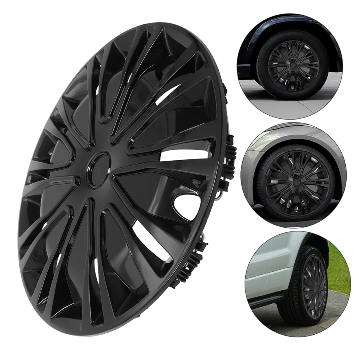 Cache-moyeux Automobiles 15 Pouces en PP Noir, Protection et Pose Facile