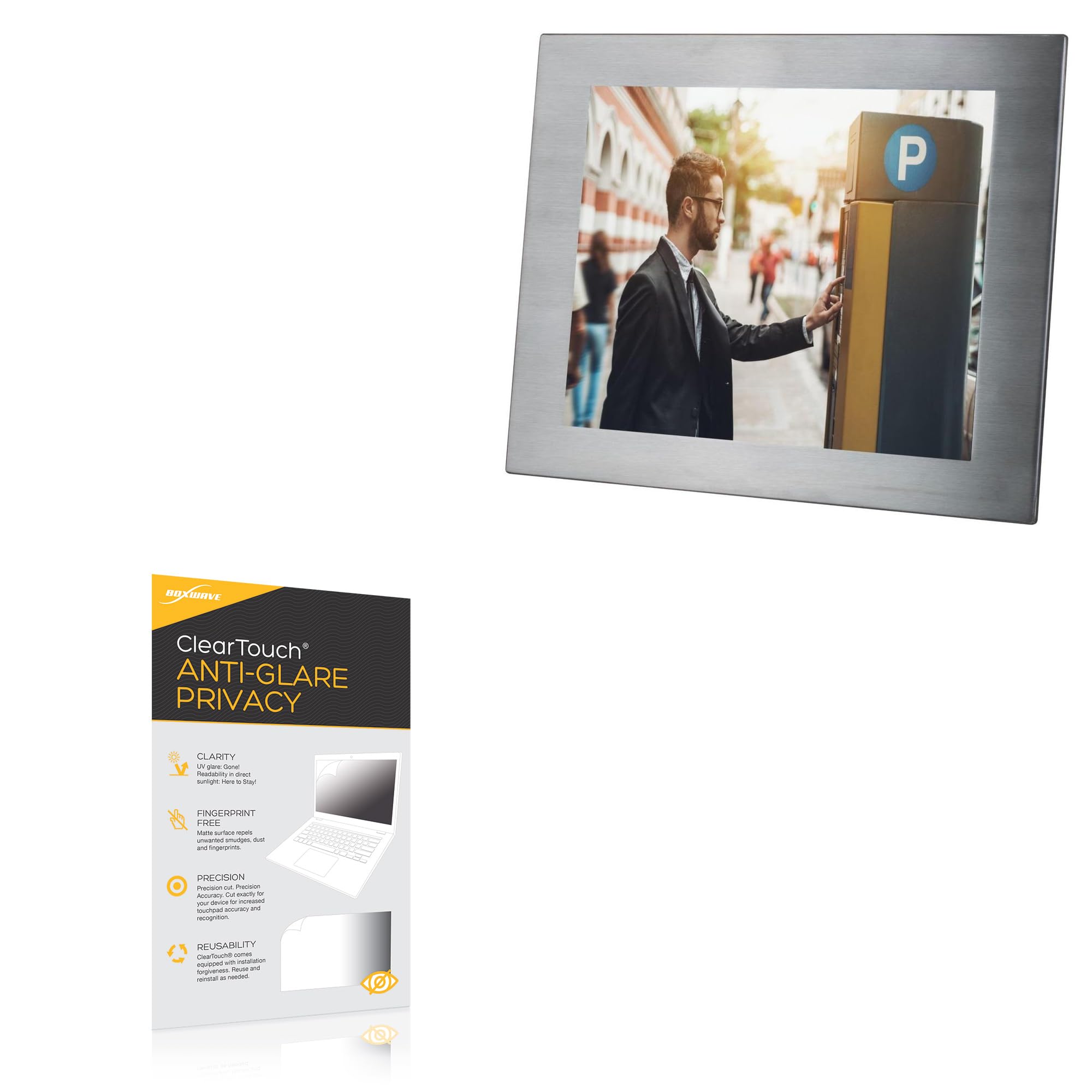 BoxWave Screen Protector Compatible with TRU-Vu SRMHXTRWP-12R-36 - ClearTouch Anti-Glare Privacy (2-Pack), Privacy Screen Protector Flexible Film Anti-Glare