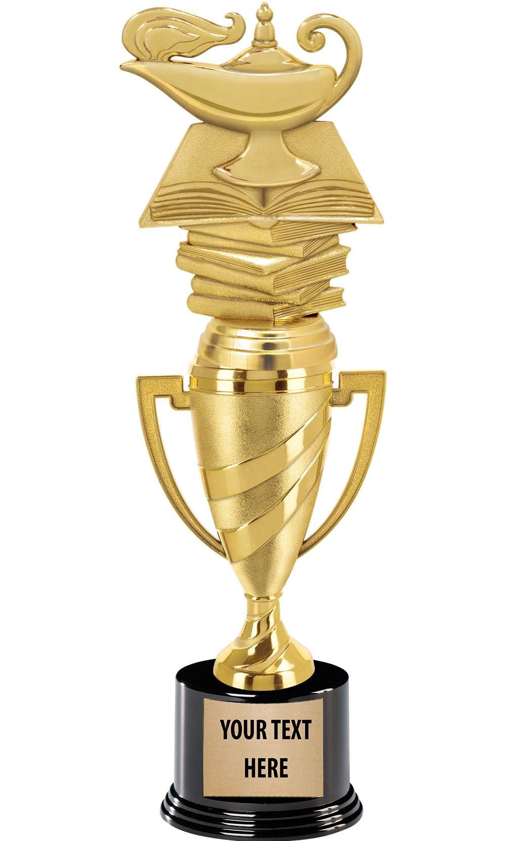 Crown Awards Academic Trophy, 14" Gold Cup Lamp of Learning Trophies, Enter Your Own Engraving Prime