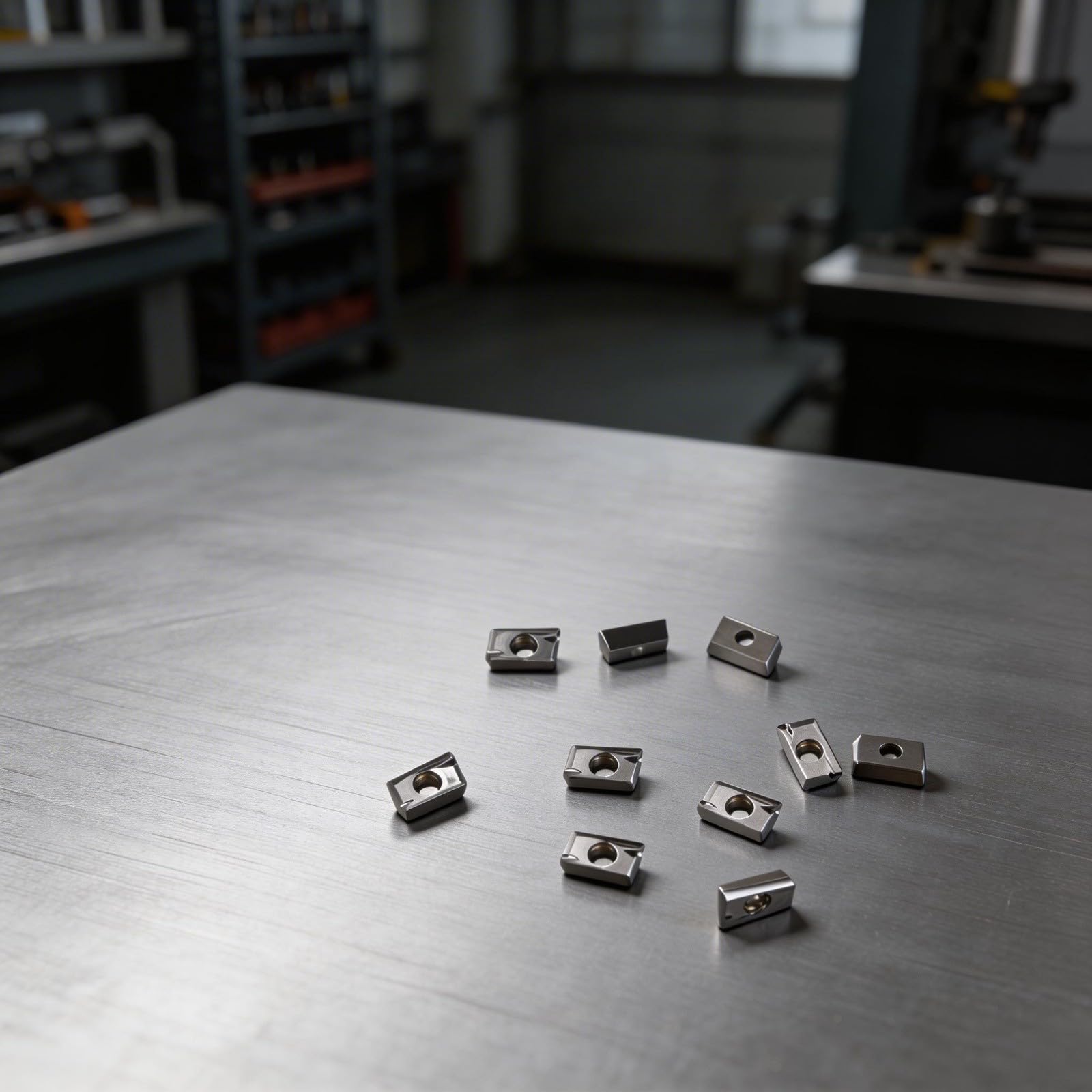 10 Stück Hartmetall-Wendeplatten APKT1604PDFR-MA H01 für CNC-Fräsen, Silber, 16x10x5 mm, geeignet für Schlichtbearbeitung von Aluminium und Metall