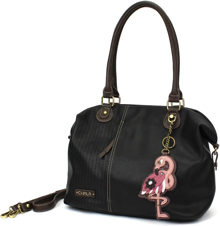 CHALA Laser Cut Crossbody Shoulder bag Tote Bag with adjustable Strap Black