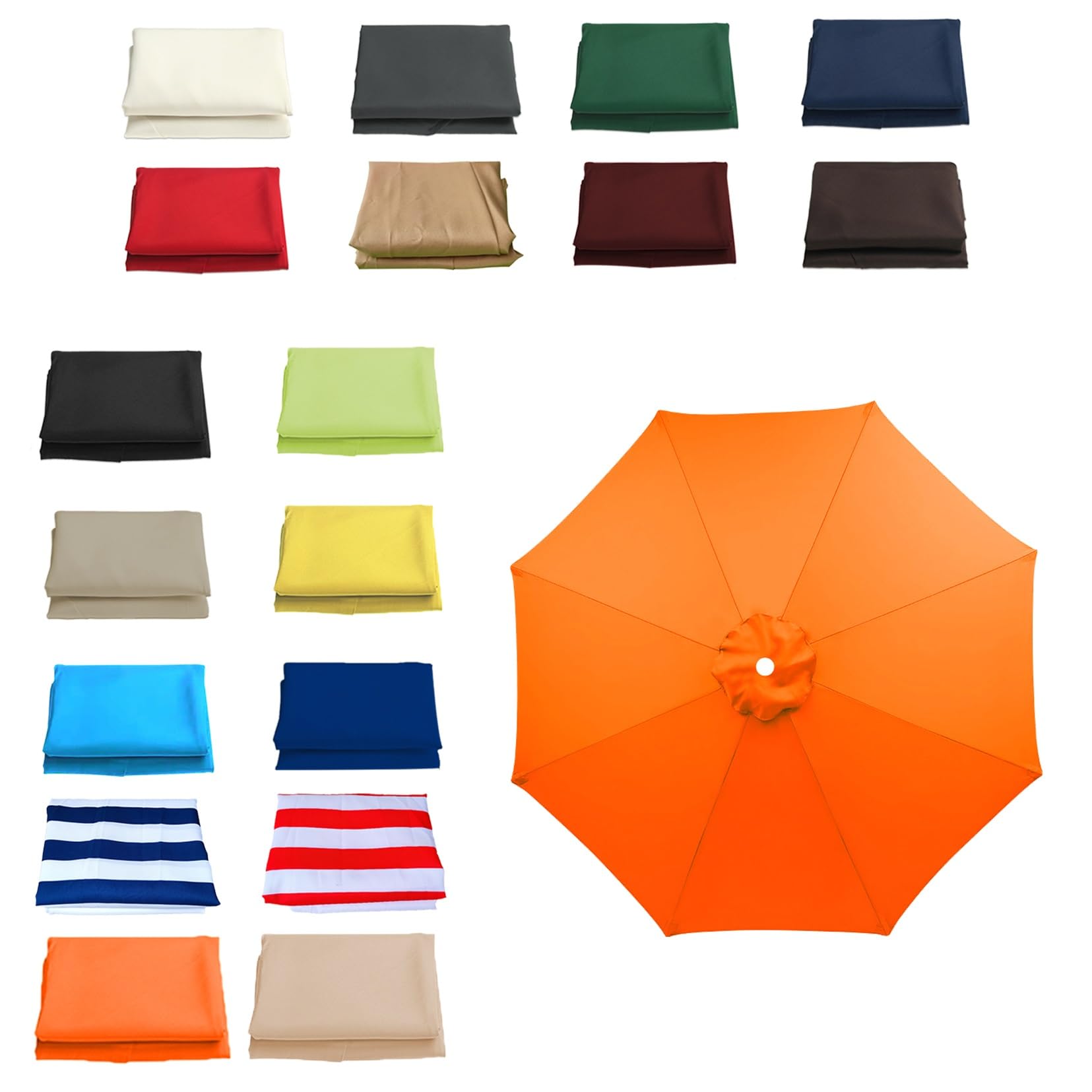 Pink Palm Patio Umbrella Replacement Canopy Top 11.5FT 9.8FT 8.8FT 8.2FT Parasol Canopy Cover for Outdoor Backyard Pool Umbrellas Cantilever Parasol Replacement Cover(Orange,8 RIBS/270CM(8.8FT))