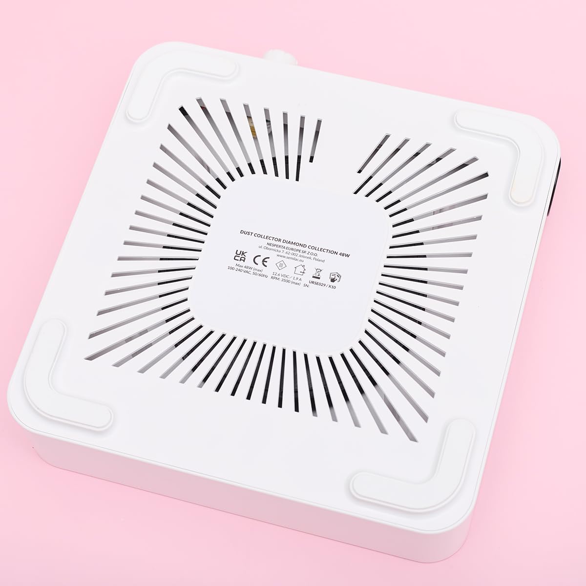 Semilac Dust Collector Diamond Collection 48 W – odsysanie kurzu do paznokci z filtrem, 10-stopniowa siła ssania, cyfrowy wyświetlacz, do studia paznokci i domu