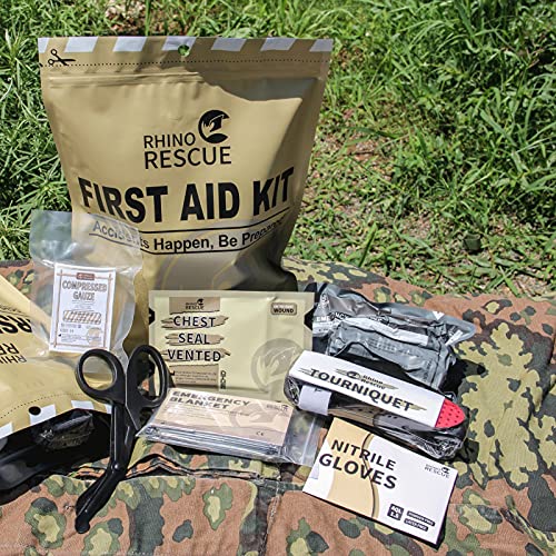 Rhino Rescue Tactical Trauma Kit Emergency First Aid Stop The Bleed Ifak Refill Supplies Combat Wound Care Dressing Pack 11Pcs #TOP3