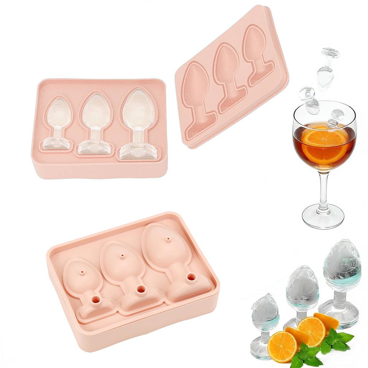 1 Pcs Fun Party Silicone Ice Cube Mold Tray Cake Soap Mousse Chocolate Mould Novelty Cake Pan Supplies Favor for Whiskey Beer Baking Pan DIY D6