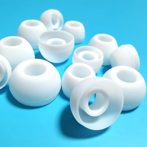 Miniatura 3 de Puntas de repuesto para auriculares inalámbricos verdaderos, puntas universales de silicona para los oídos de 0.177 in-0.236 in, 6 pares LMS blanco