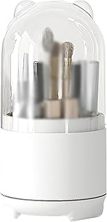 360 Degree Rotating Makeup Organizer Makeup Brush Storage Desktop Dustproof Multifunctional Lipstick Eyeshadow Brush Holder Cosmetic Brush Desk Organizer (1 Pcs)