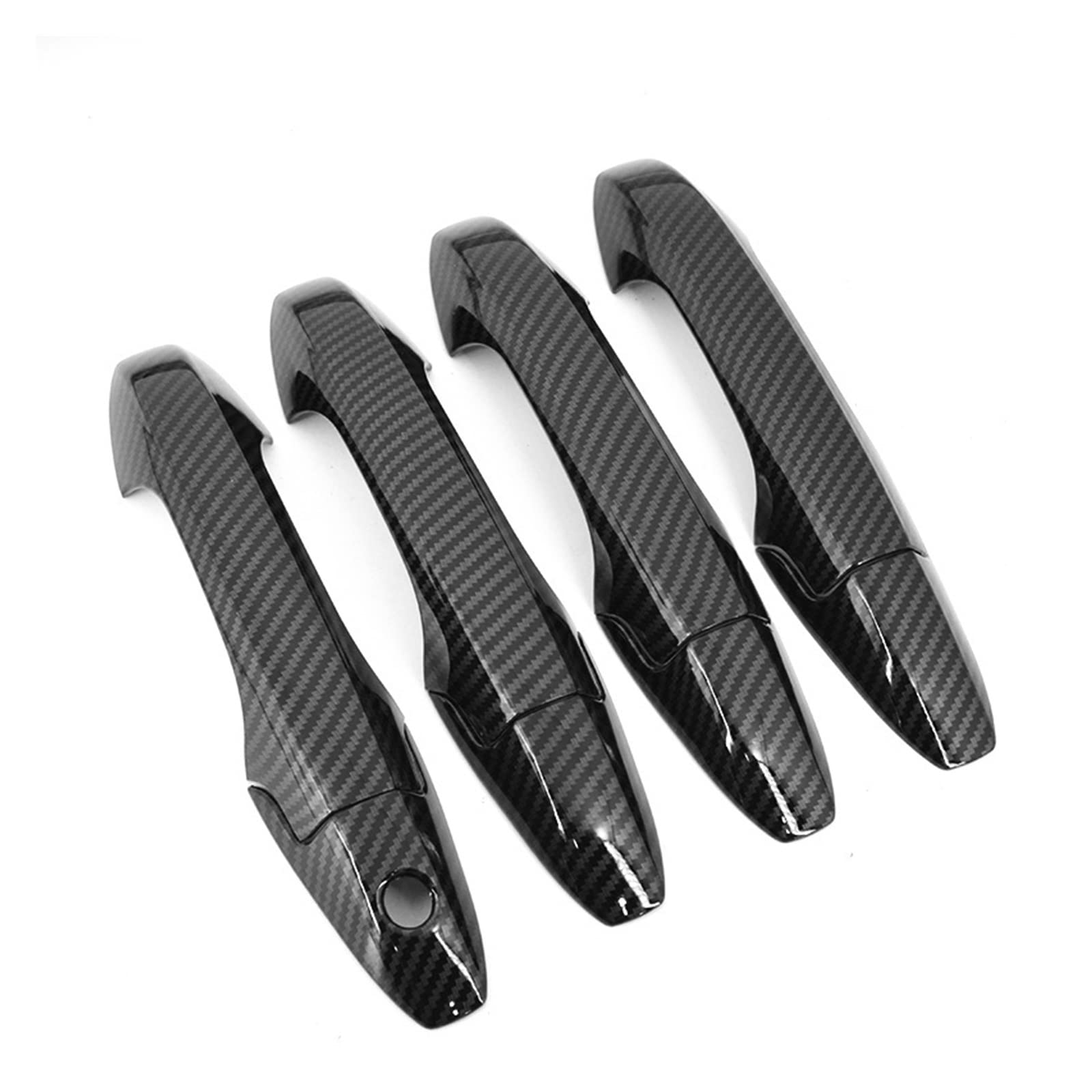 Rinkteea Black Exterior Car Door Handle For Crv Cr-V 2007-2011 Chrome Carbon Fiber Car Door Handle Cover Trim Sticker Accessories(Black)