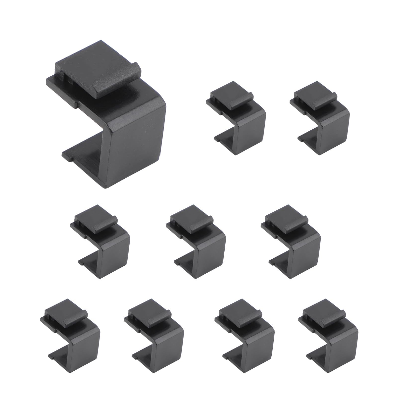 WSOLDMA 10/20/30/40/50PCS Blank Keystone Jack Inserts, Snap-in Keystone Blanking Plates for Keystone Wall Plates & Patch Panels White/Black (Black,10PCS)