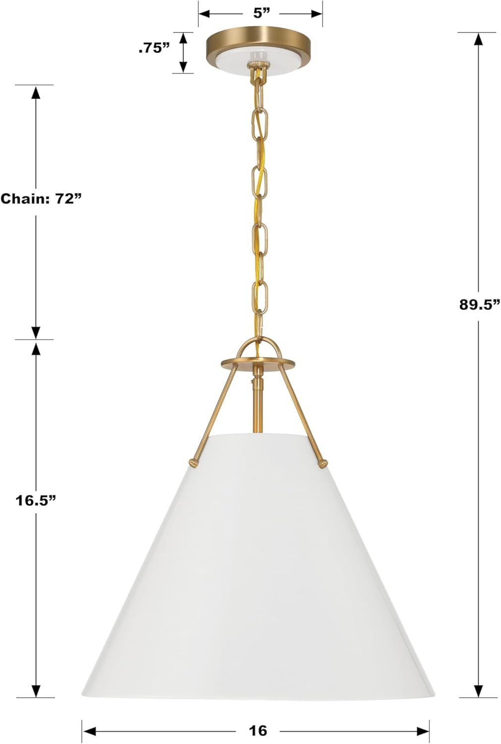 Crystorama Xavier 3 Light Vibrant Gold Pendant