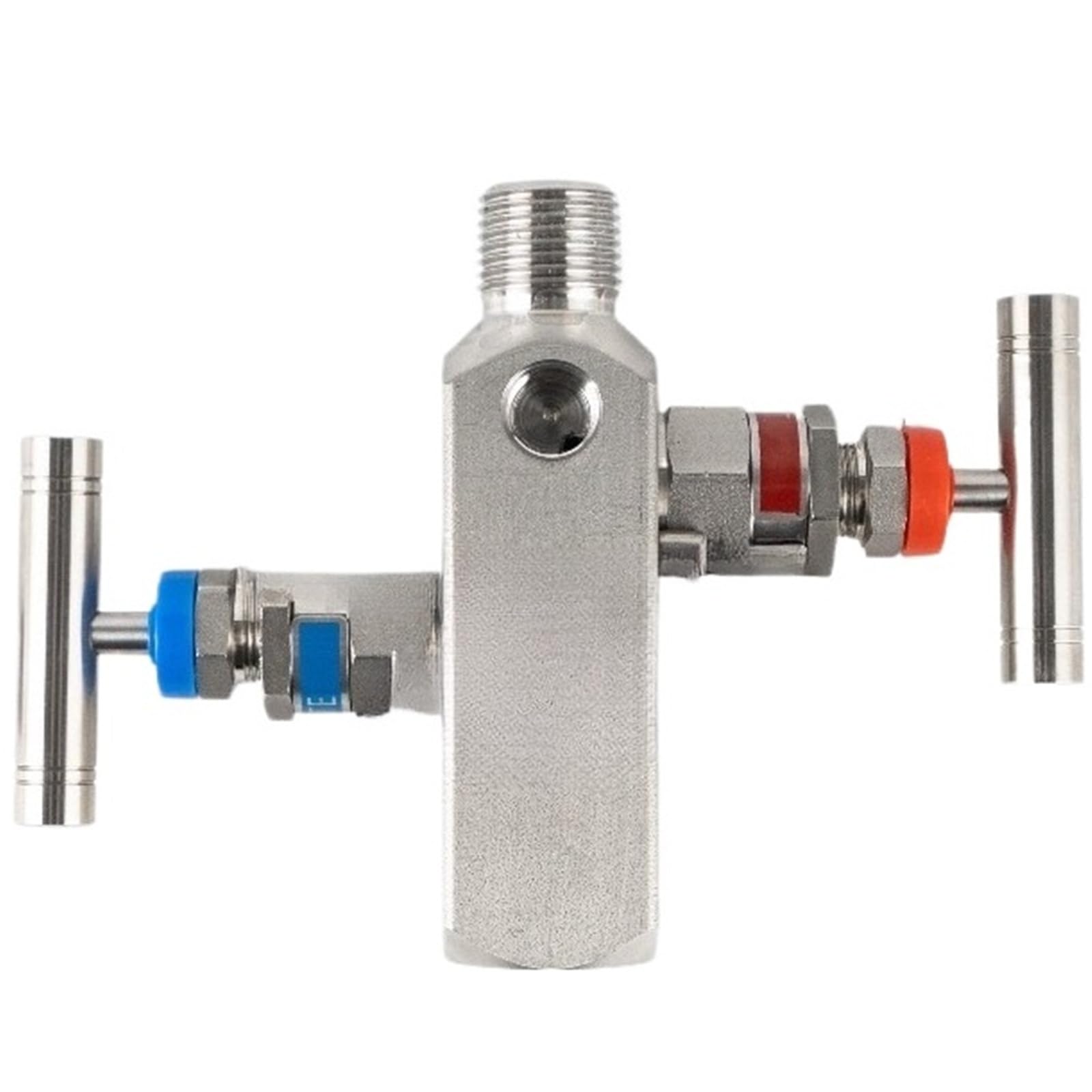 Belovek One Color Stainless Steel Double Block And Bleed Valve 2-Valve Manifold 1/4 Inch(Forged -1 4In)