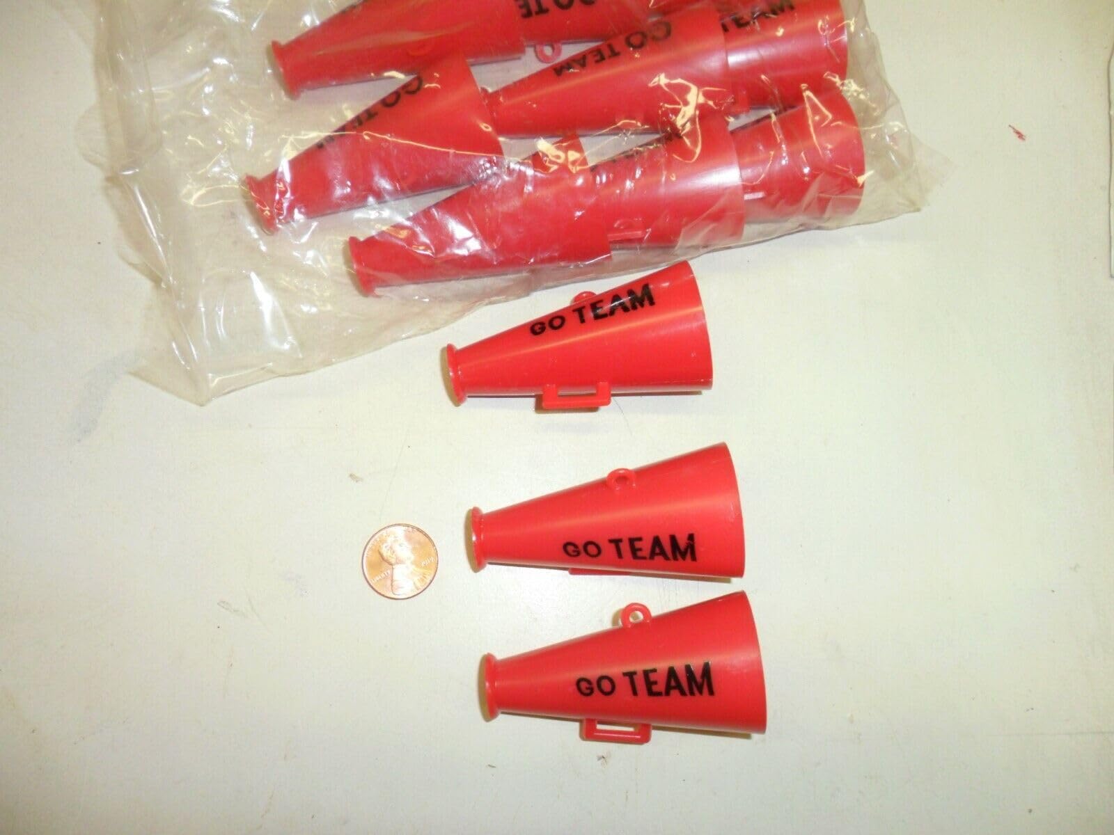 Vintage Red Plastic Megaphones - 12 per Package GO Team