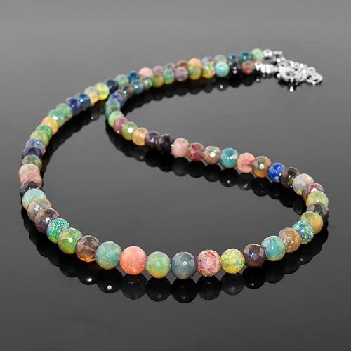 Miniatura 10 de OdrillionGems Natural Emerald Gemstones Necklaces, Plain-Beads, 925 Sterling Silver, Crystals Choker Jewelry, May Birthstones, Adjustable, Gift for
