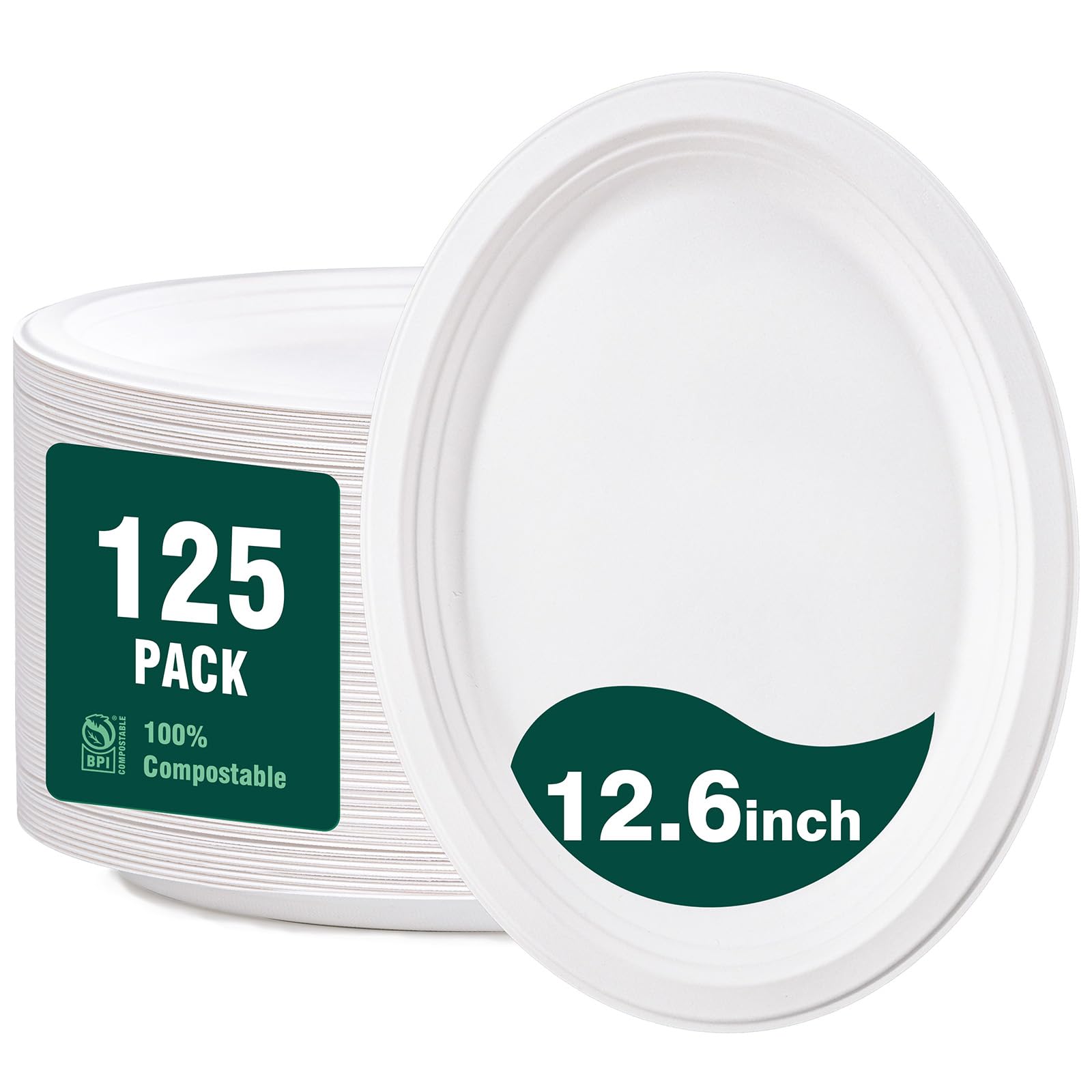 Compostable Paper Plates - 125 Pack -14