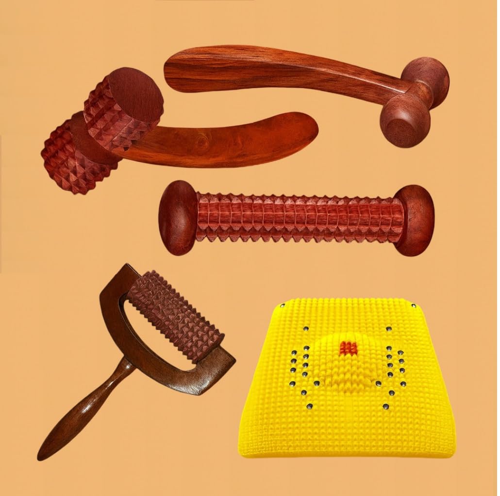 FA INDUSTRIES® Wooden Massager Tool for Back, Foot, Neck, Legs, Waist, Body Pain Relief and Massage Therapy - Anti Cellulite Wooden Massage Tools for Muscle Pain Relief (Pack of 5)-image-39