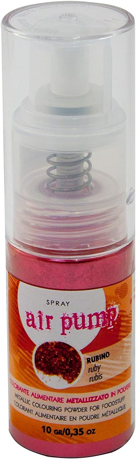perlglanzpulver Ruby Red Im Pump Sprayer, 10 G, Edible Pie Decoration, Color Rubinrot